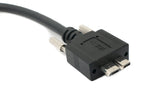 USB 3.0 Kabel 30 cm Micro B Stecker zu A Stecker Schraube Winkel Schwarz | System-S