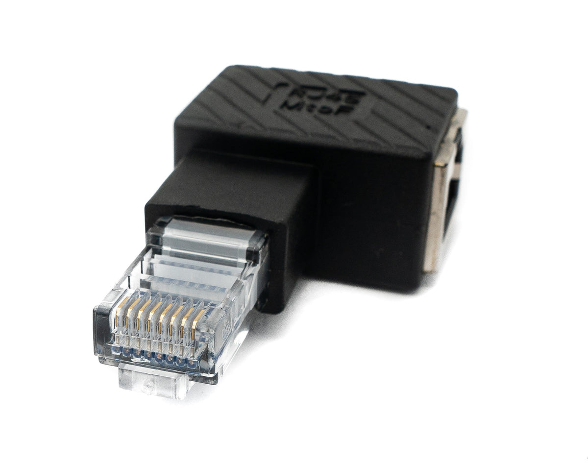 LAN Adapter RJ45 Stecker zu Buchse Winkel Ethernetadapter Kabel linksgewinkelt | System-S