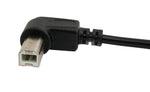 USB 2.0 Kabel 100 cm Typ B Stecker zu A Stecker Winkel in Schwarz | System-S