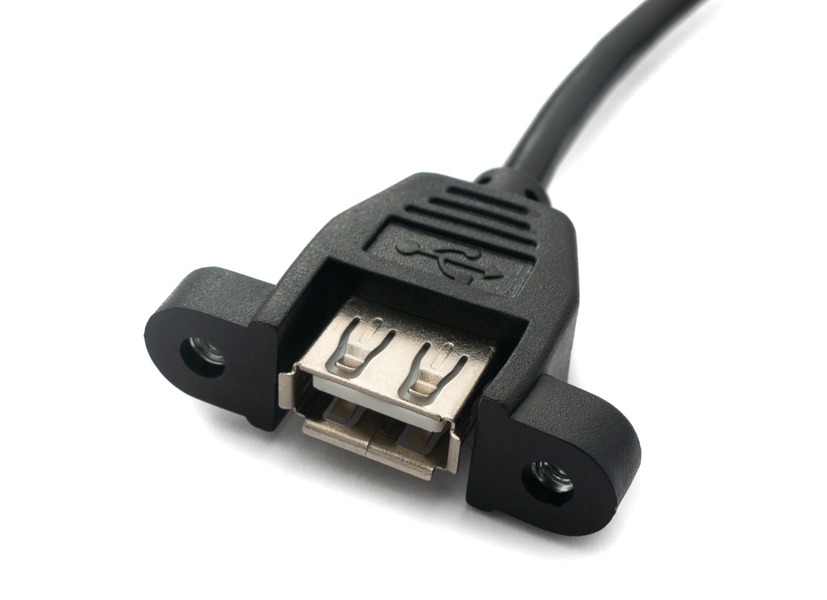 USB 2.0 Kabel 3 m Typ A Stecker zu Buchse Schraube in Schwarz | System-S