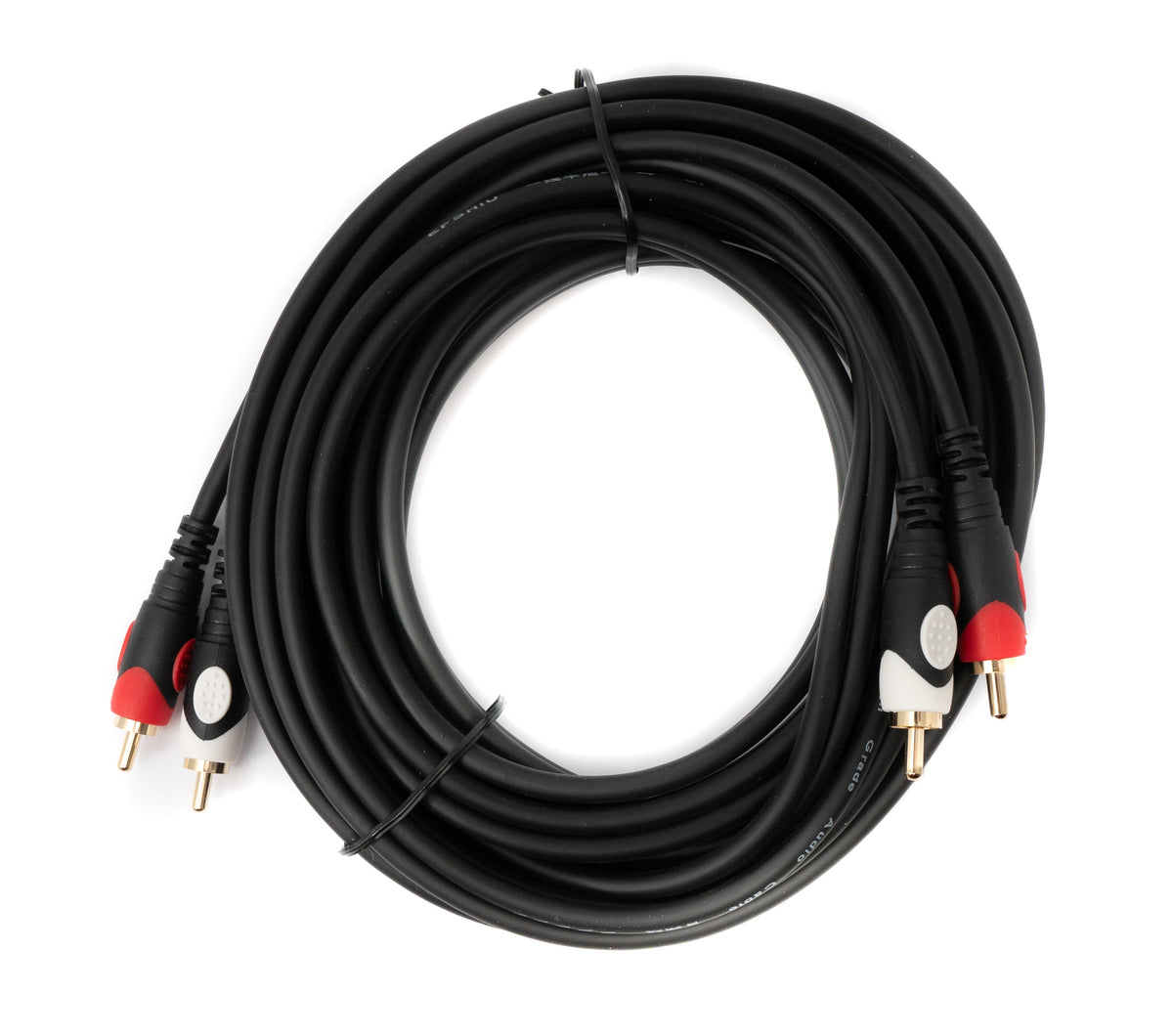 Cinch 2 RCA Kabel 5 m Stecker zu Stecker Stereo AV in Schwarz | System-S