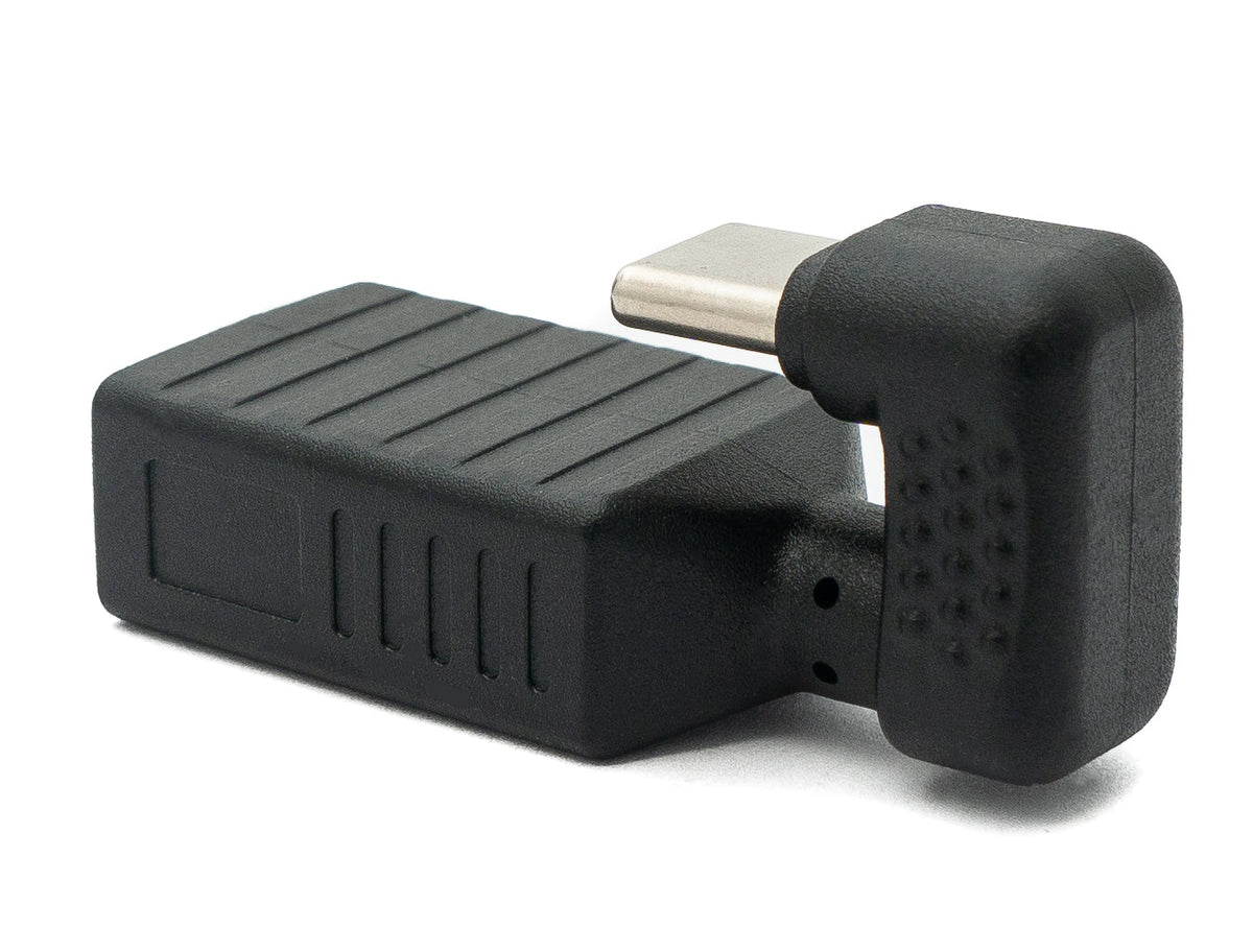 USB 3.1 U Turn 180° Adapter Typ C Stecker zu 3.0 Typ A Buchse Kabel in Schwarz | System-S
