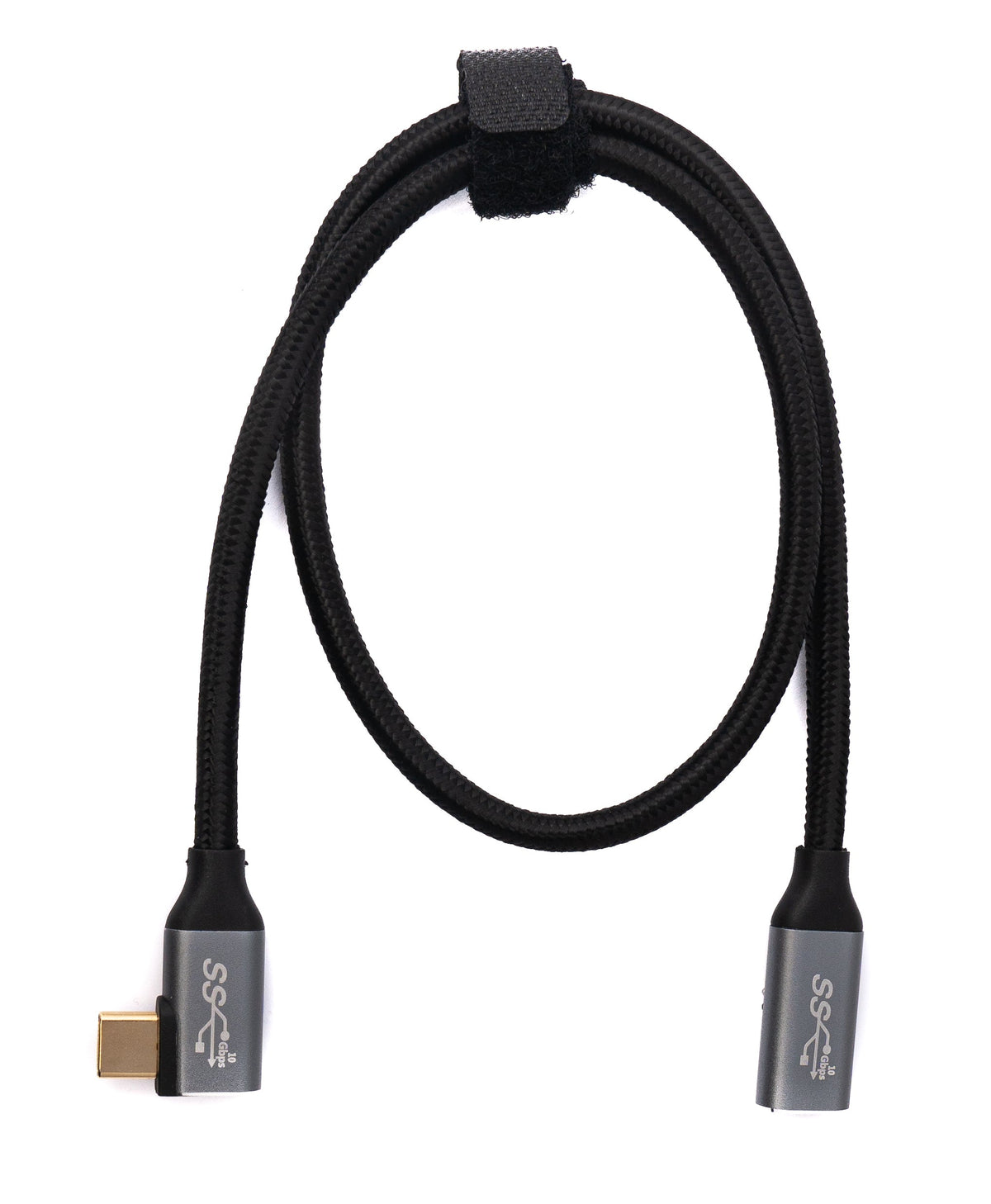 USB 3.1 Gen 2 Kabel 50 cm Typ C Stecker zu Buchse geflochten Winkel | System-S