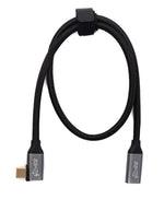 USB 3.1 Gen 2 Kabel 50 cm Typ C Stecker zu Buchse geflochten Winkel | System-S