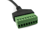 LAN Kabel 30 cm RJ45 Buchse zu 5 polig Leiterplattenstecker in Schwarz | System-S