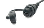USB 3.1 Kabel 100 cm Typ C Stecker zu Buchse Bulkhead wasserfest Schwarz | System-S