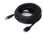 USB 3.0 Kabel 8 m Micro B Stecker zu Typ A Stecker in Schwarz | System-S