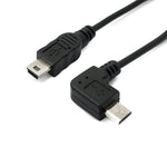 USB 3.1 Kabel 30 cm Mini B Buchse zu Stecker & Micro B Stecker Winkel Schwarz | System-S