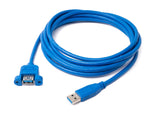 USB 3.0 Kabel 3 m Typ A Stecker zu Buchse Schraube in Blau | System-S