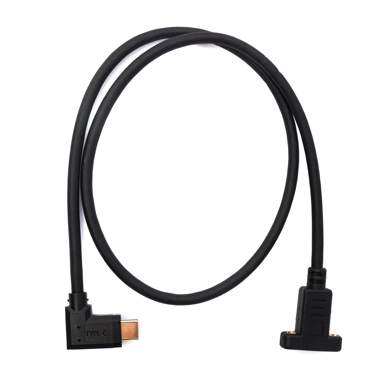 USB 3.1 Kabel 60 cm Typ C Stecker zu Buchse Schraube Winkel in Schwarz | System-S