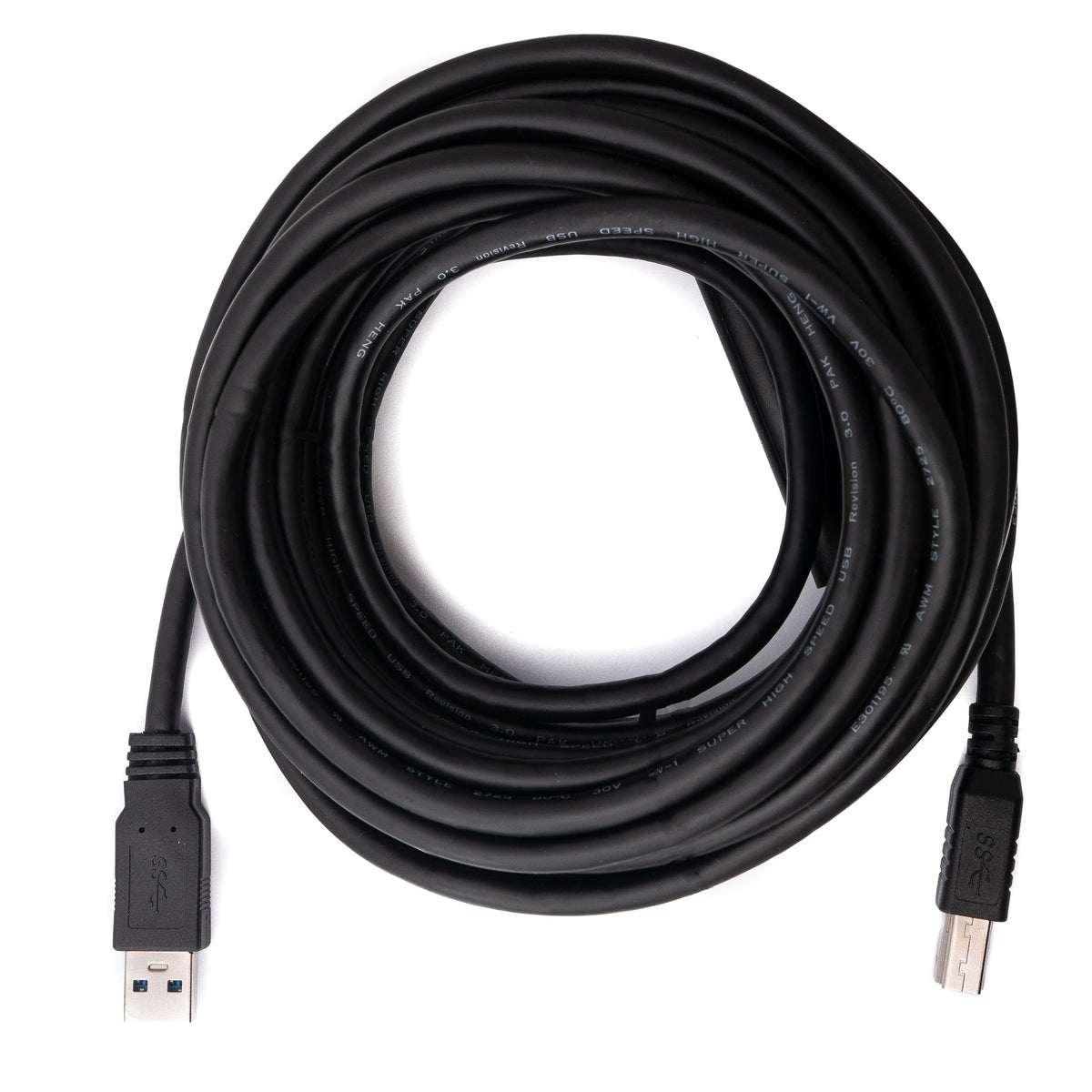 USB 3.0 Kabel 8 m Typ B Stecker zu Typ A Stecker in Schwarz | System-S