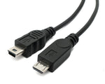 USB 2.0 Kabel 30cm Mini B Buchse zu Stecker & Micro B Stecker in Schwarz | System-S