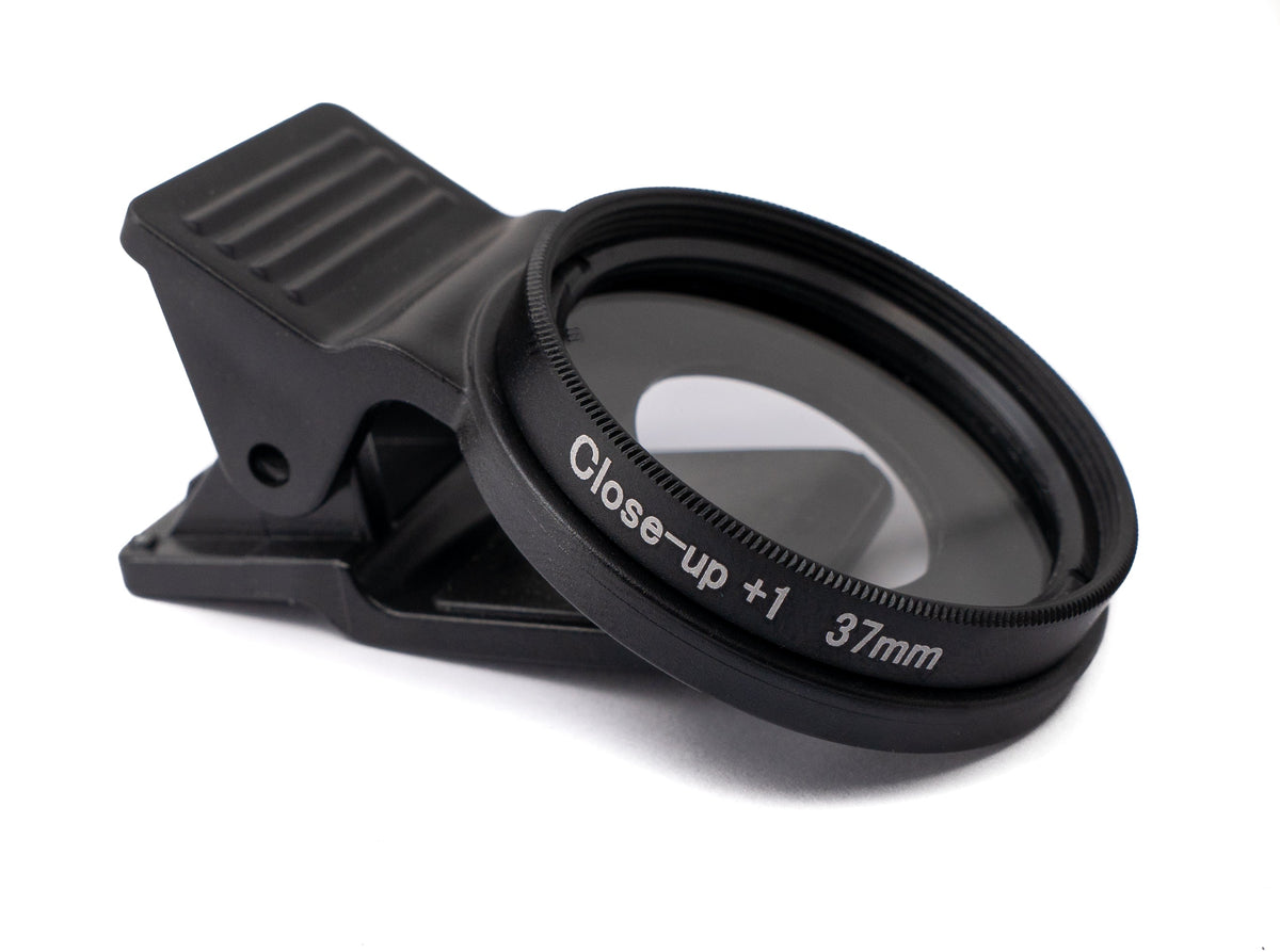 Makro Linse +1 Zoom Close Up Filter mit Clip in Schwarz | System-S