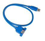 USB 3.0 Kabel 60 cm Typ A Stecker zu Buchse Schraube in Blau | System-S