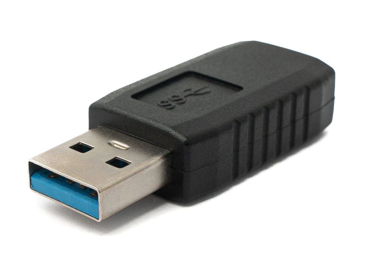 USB 3.0 Adapter Typ A Stecker zu Buchse Kabel in Schwarz | System-S