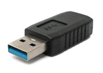 USB 3.0 Adapter Typ A Stecker zu Buchse Kabel in Schwarz | System-S