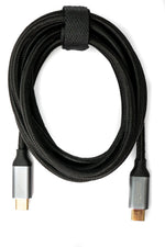 USB 3.1 Gen 2 100W Kabel 2 m Typ C Stecker zu Stecker geflochten in Schwarz | System-S