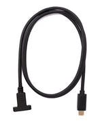 USB 3.1 Kabel 100 cm Typ C Stecker zu Buchse Schraube in Schwarz | System-S