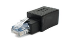 LAN Adapter RJ45 Buchse zu Stecker Ethernetadapter Kabel in Schwarz | System-S