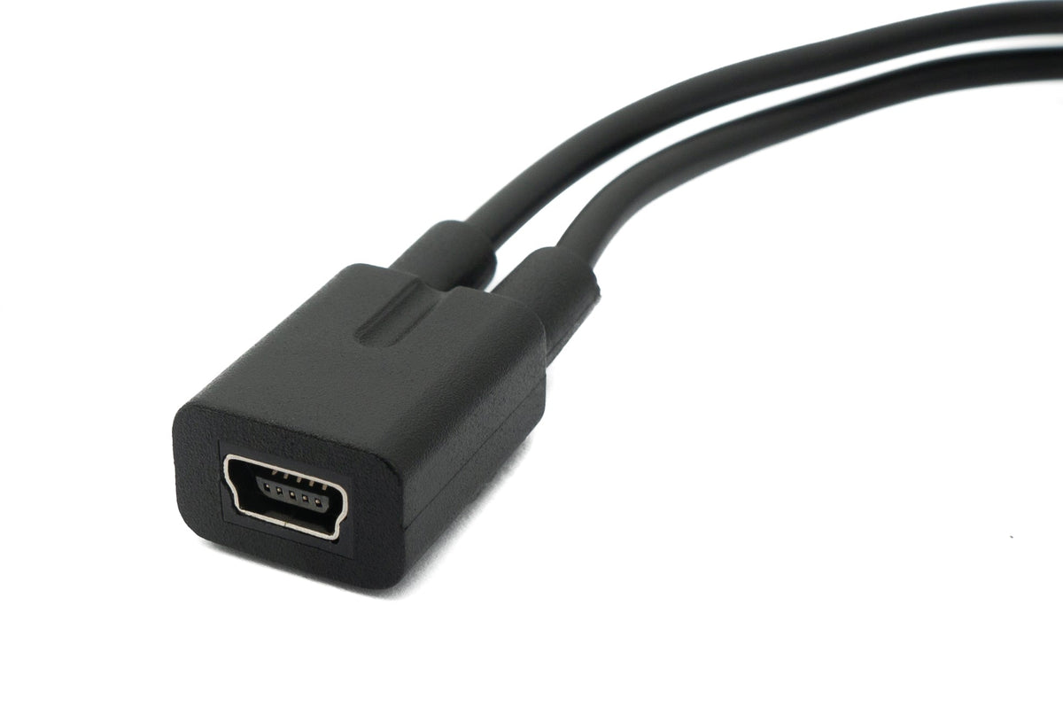 USB 2.0 Kabel 30cm Mini B Buchse zu Stecker & Micro B Stecker in Schwarz | System-S