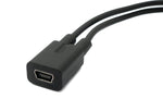 USB 2.0 Kabel 30cm Mini B Buchse zu Stecker & Micro B Stecker in Schwarz | System-S