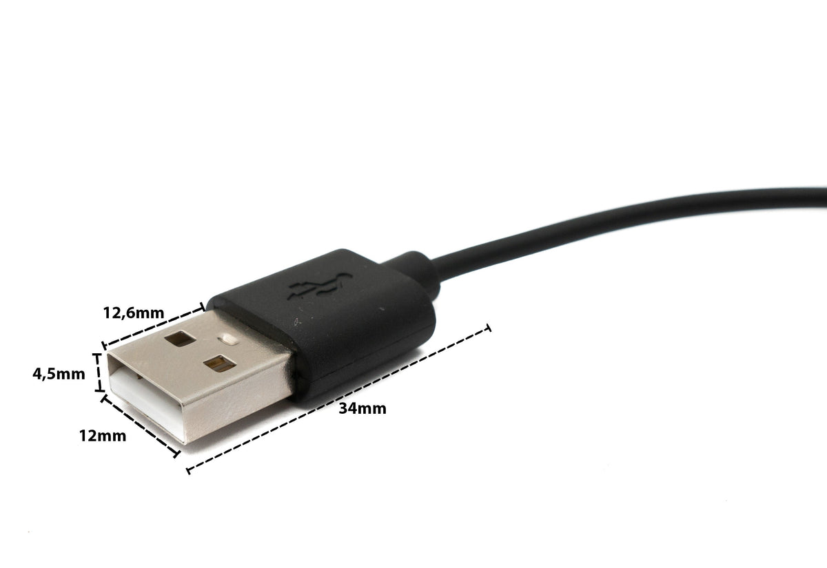USB 2.0 Kabel 100 cm Ladestation für Realme Watch S Pro Smartwatch in Schwarz | System-S
