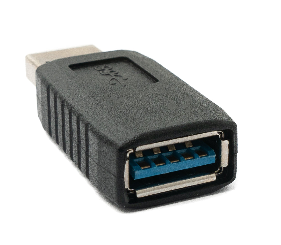USB 3.0 Adapter Typ A Stecker zu Buchse Kabel in Schwarz | System-S