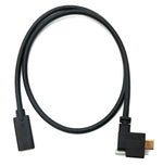 USB 3.1 Kabel 60 cm Typ C Stecker zu Buchse Schraube Winkel in Schwarz | System-S