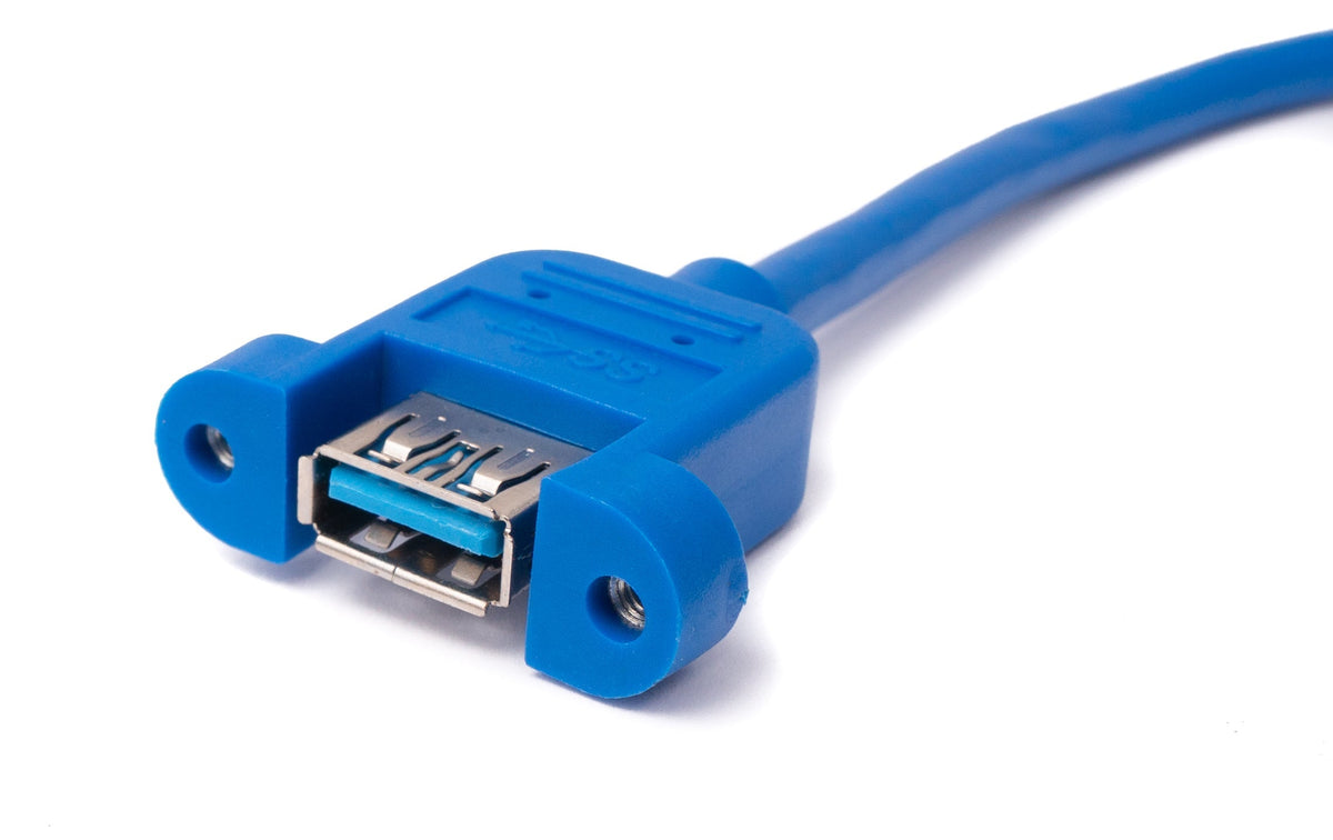 USB 3.0 Kabel 3 m Typ A Stecker zu Buchse Schraube in Blau | System-S