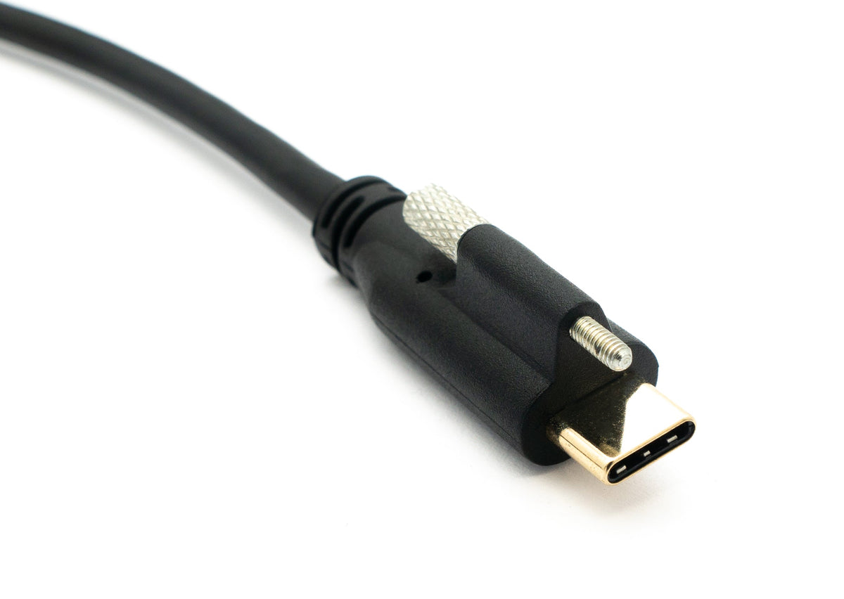 USB 3.1 Kabel 60 cm Typ C Stecker zu Buchse Schraube in Schwarz | System-S