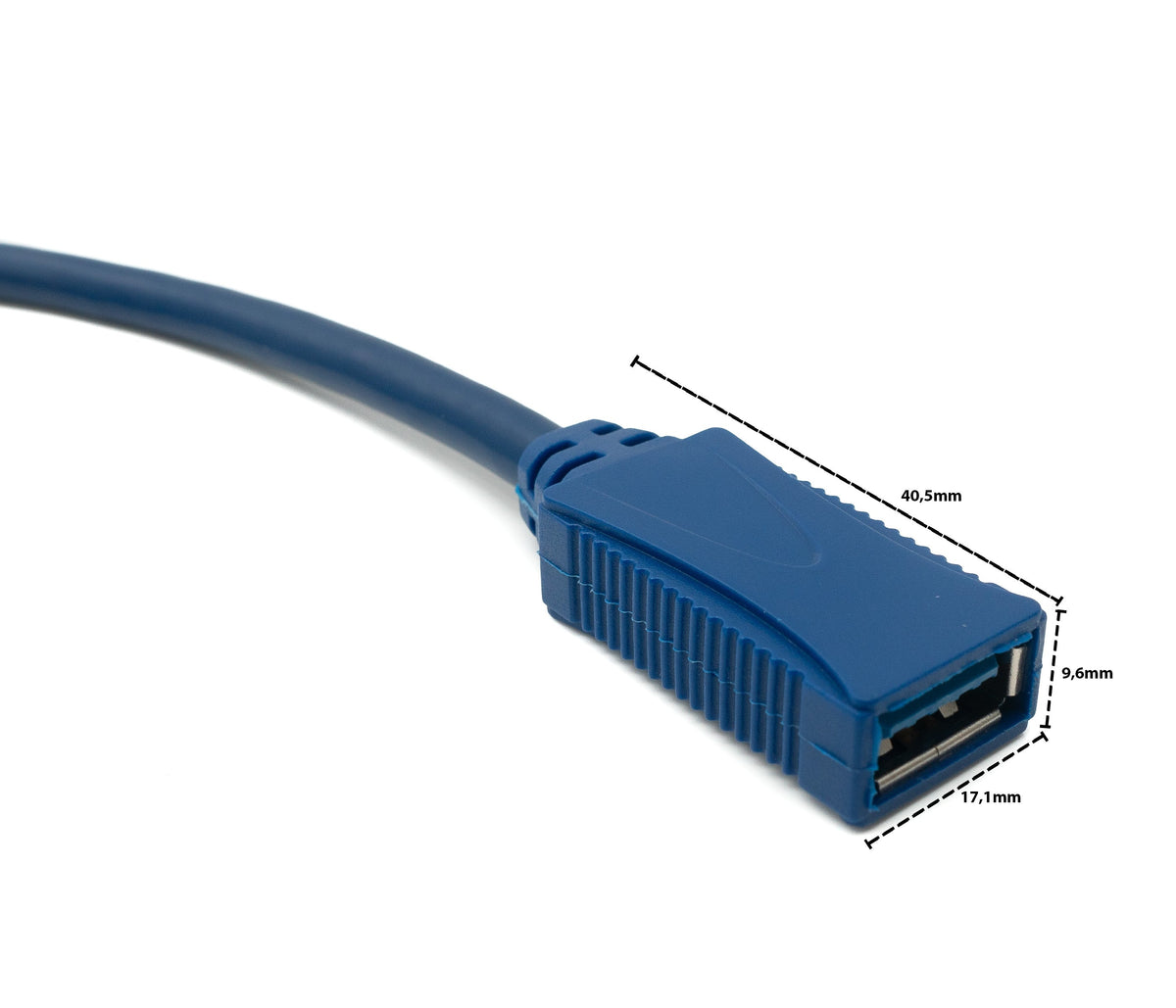 USB 3.0 Kabel 50 cm Typ A Stecker zu Buchse in Blau | System-S