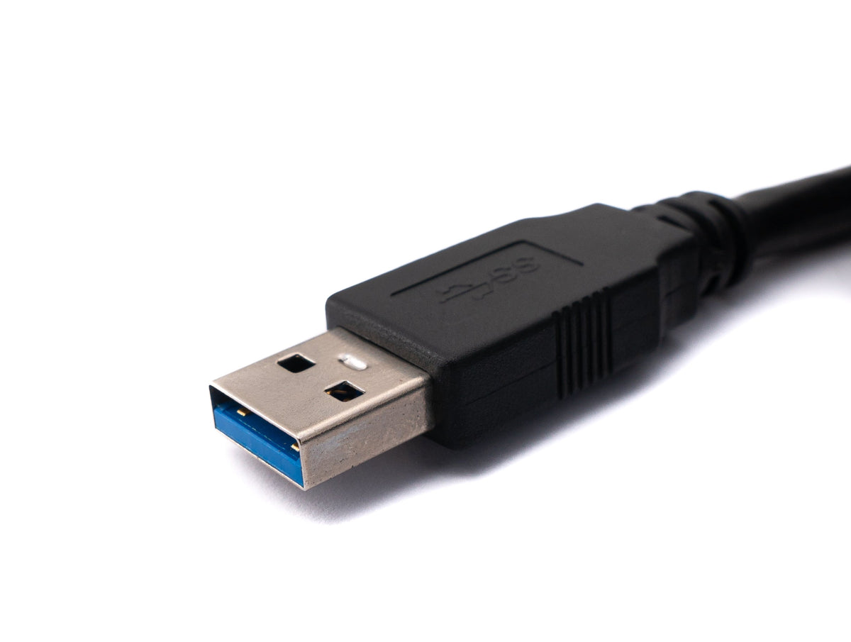 USB 3.0 Kabel 5 m Micro B Stecker zu Typ A Stecker Schraube in Schwarz | System-S