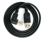 USB 2.0 Kabel 100 cm Typ B Stecker zu A Stecker Winkel in Schwarz | System-S