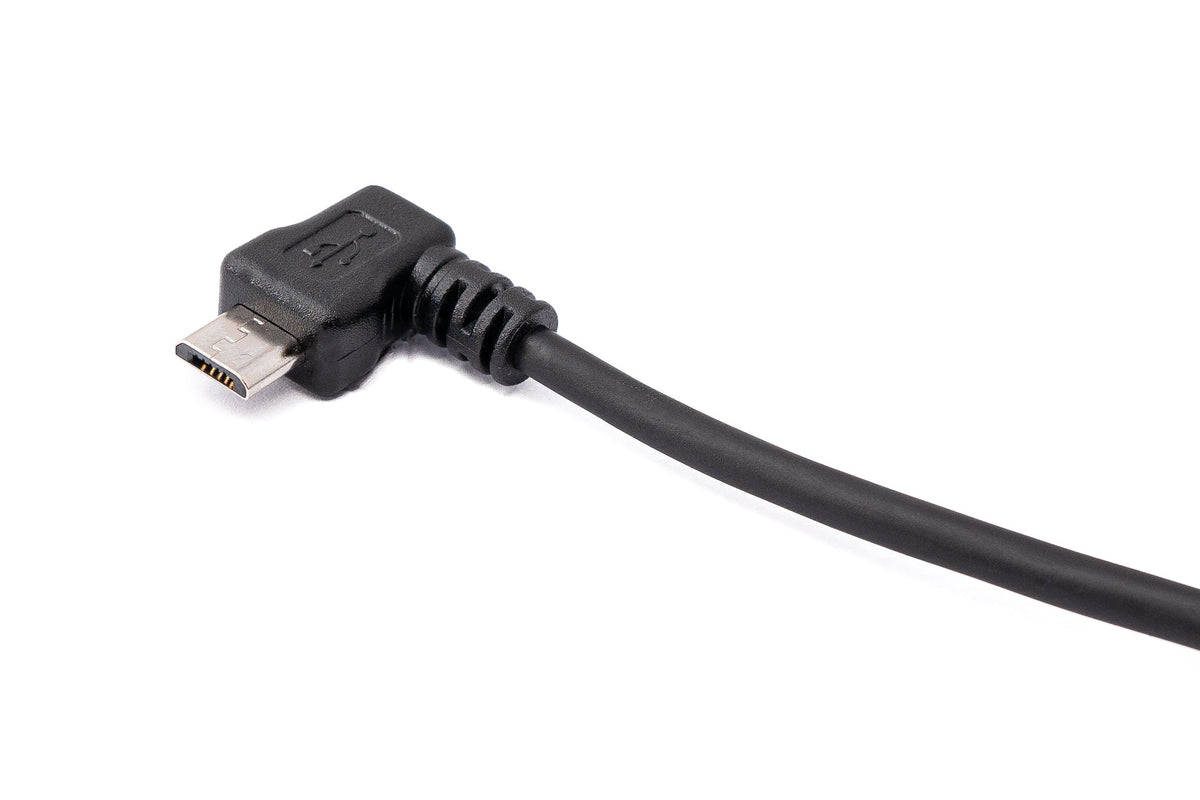 USB 2.0 Kabel 200 cm Typ A Stecker zu Micro B Stecker Spirale Winkel in Schwarz | System-S