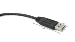 USB 3.0 Kabel 30 cm Micro B Stecker zu Typ A Stecker Schraube Winkel in Schwarz | System-S