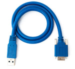 USB 3.0 Kabel 60 cm Micro B Stecker zu Typ A Stecker Schraube in Blau | System-S