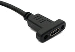 USB 3.1 Kabel 100 cm Typ C Stecker zu Buchse Schraube in Schwarz | System-S