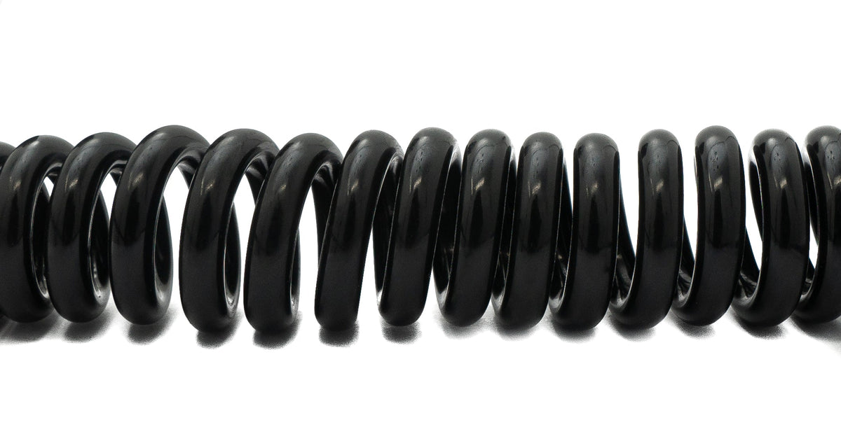 USB 2.0 Kabel 120 cm Micro B Stecker zu Mini B Buchse Spirale in Schwarz | System-S