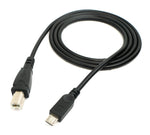 USB 2.0 Kabel 100 cm Typ B Stecker zu Micro B Stecker in Schwarz | System-S