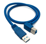 USB 3.0 Kabel 60 cm Typ B Stecker zu Typ A Stecker Winkel in Blau | System-S