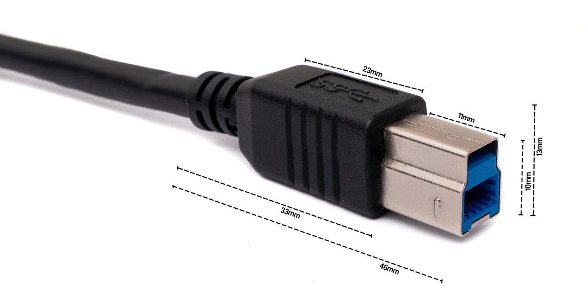USB 3.0 Kabel 8 m Typ B Stecker zu Typ A Stecker in Schwarz | System-S