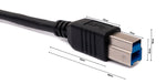 USB 3.0 Kabel 8 m Typ B Stecker zu Typ A Stecker in Schwarz | System-S
