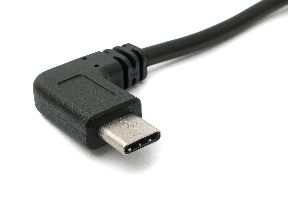 USB 3.1 Kabel 30 cm Typ C Stecker zu Buchse Winkel Adapter in Schwarz | System-S
