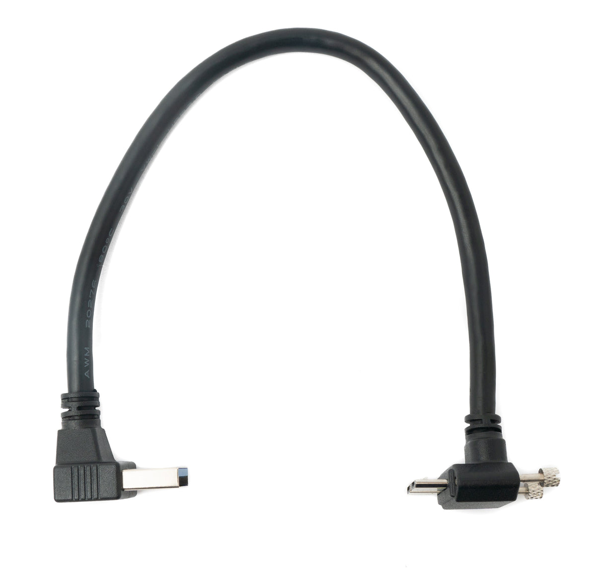 USB 3.0 Kabel 30 cm Micro B Stecker zu A Stecker Schraube Winkel | System-S