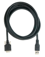USB 3.0 Kabel 2 m Micro B Stecker zu Typ A Stecker Schraube in Schwarz | System-S