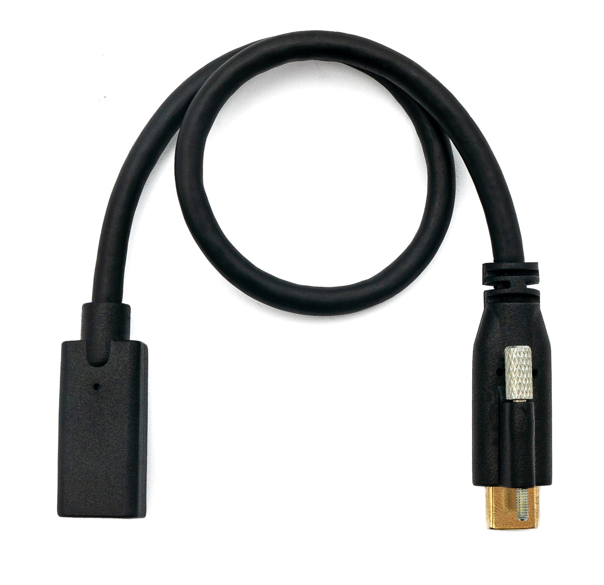 USB 3.1 Kabel 30 cm Typ C Stecker zu Buchse Schraube Adapter in Schwarz | System-S