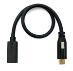 USB 3.1 Kabel 30 cm Typ C Stecker zu Buchse Schraube Adapter in Schwarz | System-S