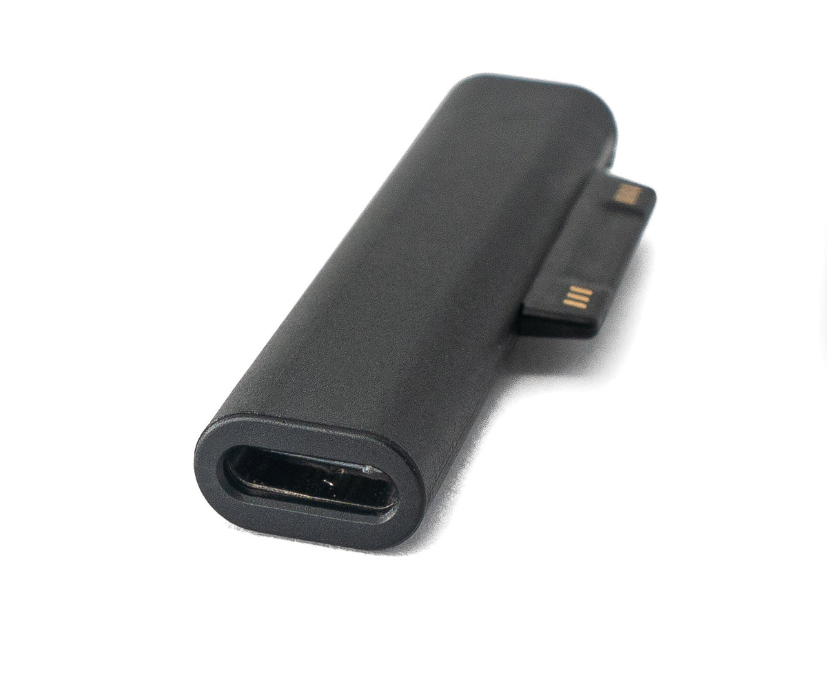 USB 3.1 Lade Adapter Typ C Stecker für Microsoft Surface magnetisch LED Schwarz | System-S