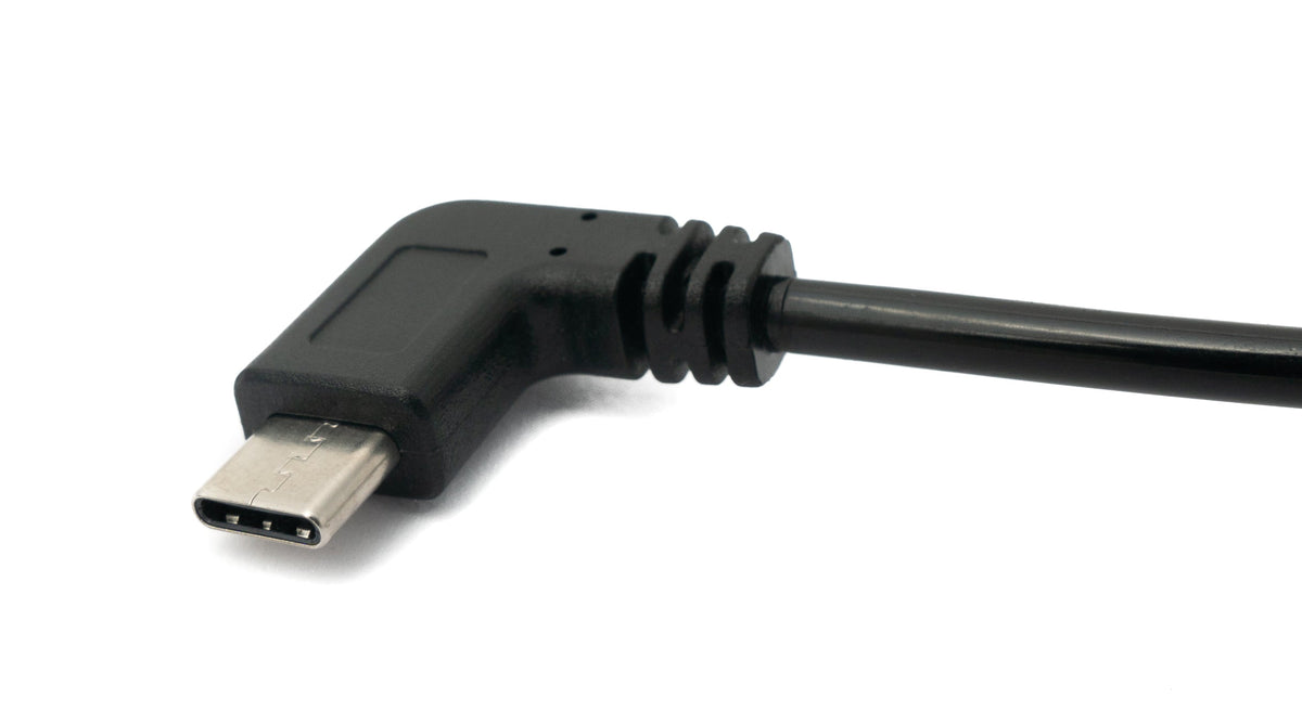 USB 3.1 Kabel 120 cm Typ C Stecker zu A Stecker Spirale Winkel Schwarz | System-S