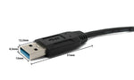 USB 3.0 Kabel 30 cm Micro B Stecker zu Typ A Stecker Schraube in Schwarz | System-S